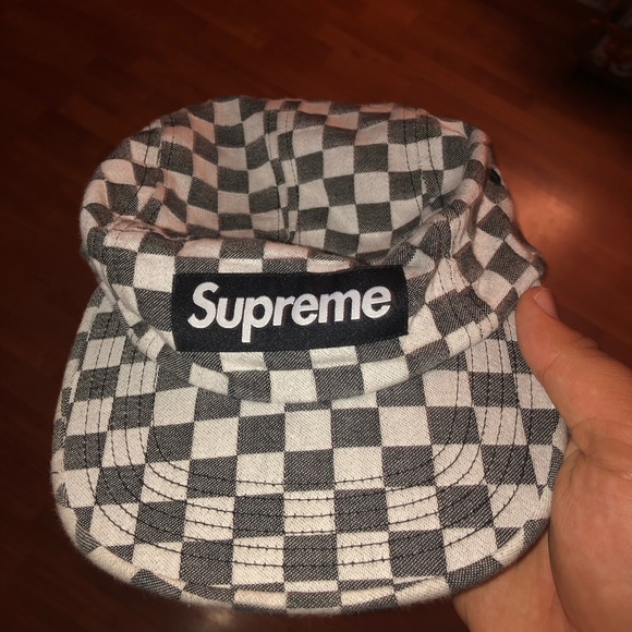 checkered supreme hat